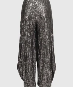 Alembika After Dark Leopard Shimmer Punto Pants, Silver Alembika