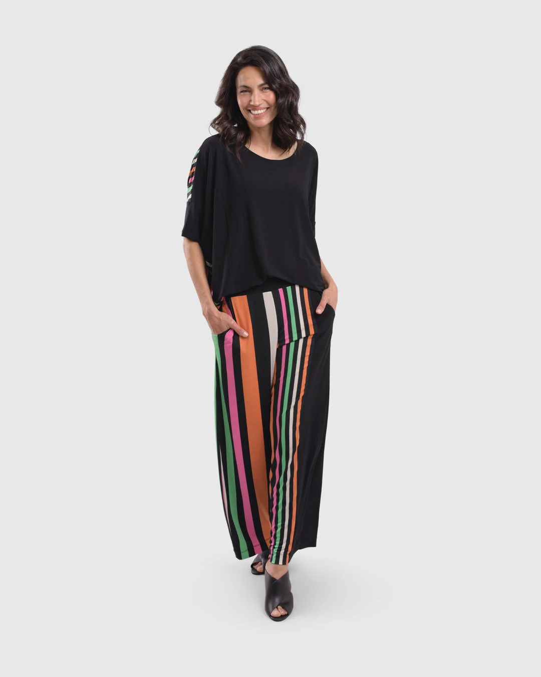 Alembika Bold Stripe Back Relaxed Top, Rainbow 6 Alembika Bold Stripe Back Relaxed Top, Rainbow