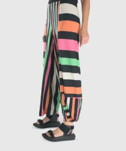Alembika Bold Stripe Punto Pant, Rainbow Alembika