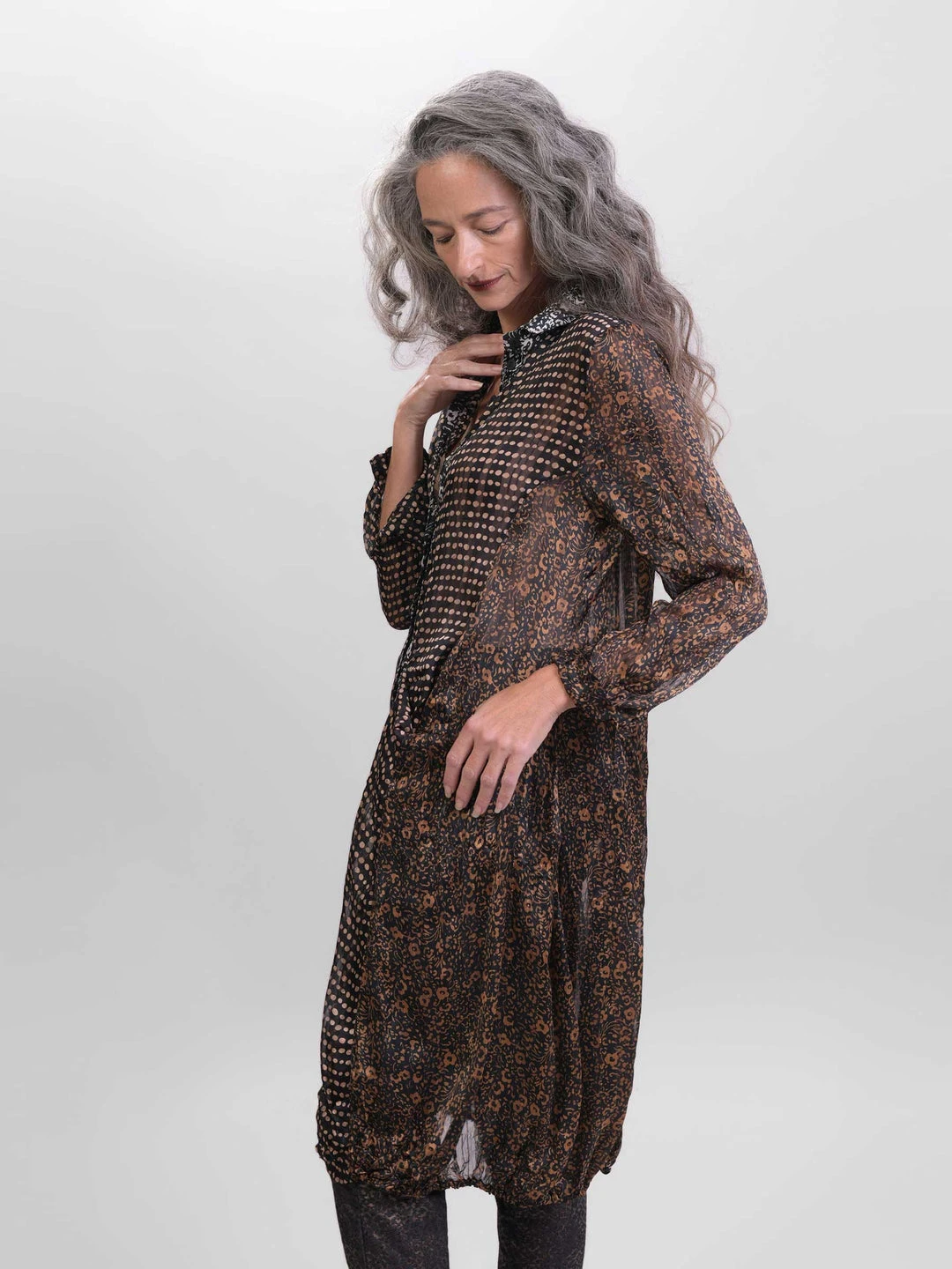 Alembika Chiffon Mix Wonderful Dress, Russet 4 Alembika Chiffon Mix Wonderful Dress, Russet