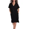 Alembika V Neck Pocket Front Dress, Black 1 Alembika V Neck Pocket Front Dress, Black