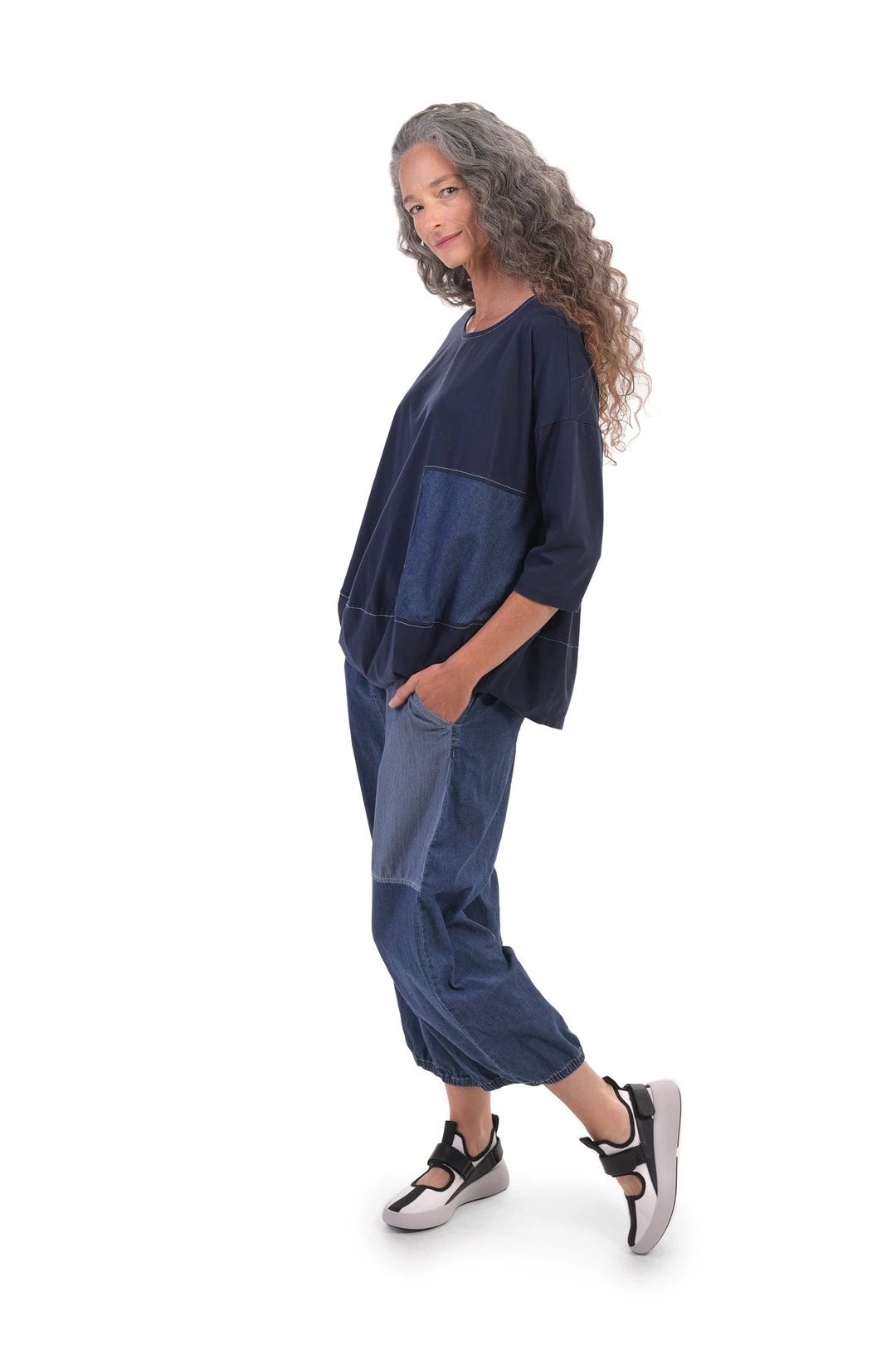 Alembika Alembika Jeans Mix Crop Pant, Denim