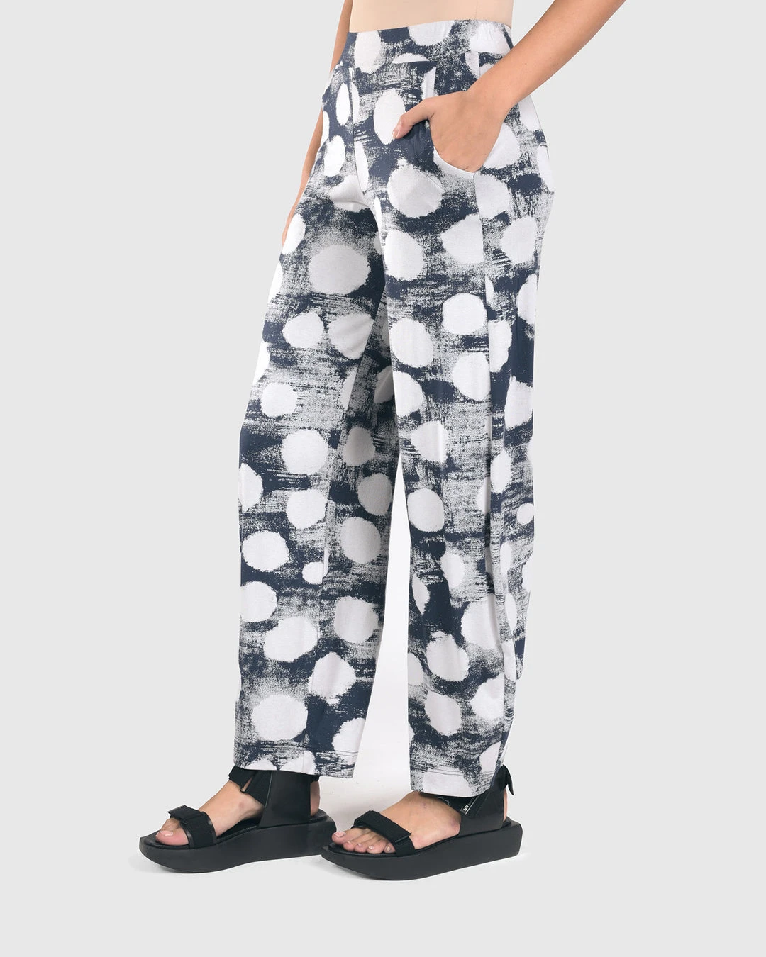 Alembika Alembika Distressed Dot Lantern Pant, Navy 4 Alembika Alembika Distressed Dot Lantern Pant, Navy