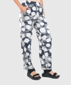 Alembika Alembika Distressed Dot Lantern Pant, Navy 12 Alembika Alembika Distressed Dot Lantern Pant, Navy