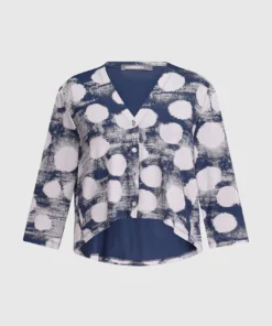 Alembika Dot Crop Cardigan, Navy Alembika