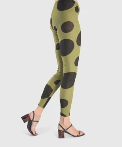 Alembika Alembika Dot Mesh Leggings, Olive