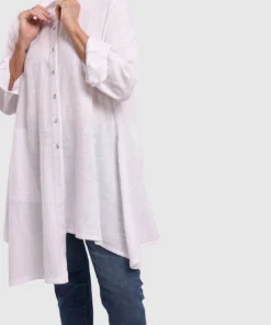 Alembika Alembika Gauze Asymmetric Shirt Tunic, White 13 Alembika Alembika Gauze Asymmetric Shirt Tunic, White