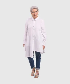 Alembika Alembika Gauze Asymmetric Shirt Tunic, White 14 Alembika Alembika Gauze Asymmetric Shirt Tunic, White