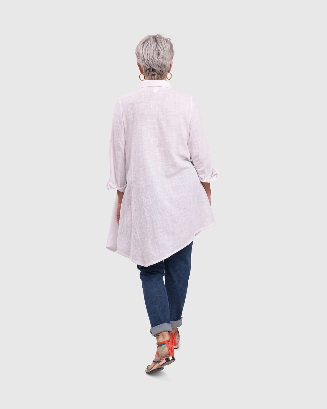 Alembika Alembika Gauze Asymmetric Shirt Tunic, White 9 Alembika Alembika Gauze Asymmetric Shirt Tunic, White