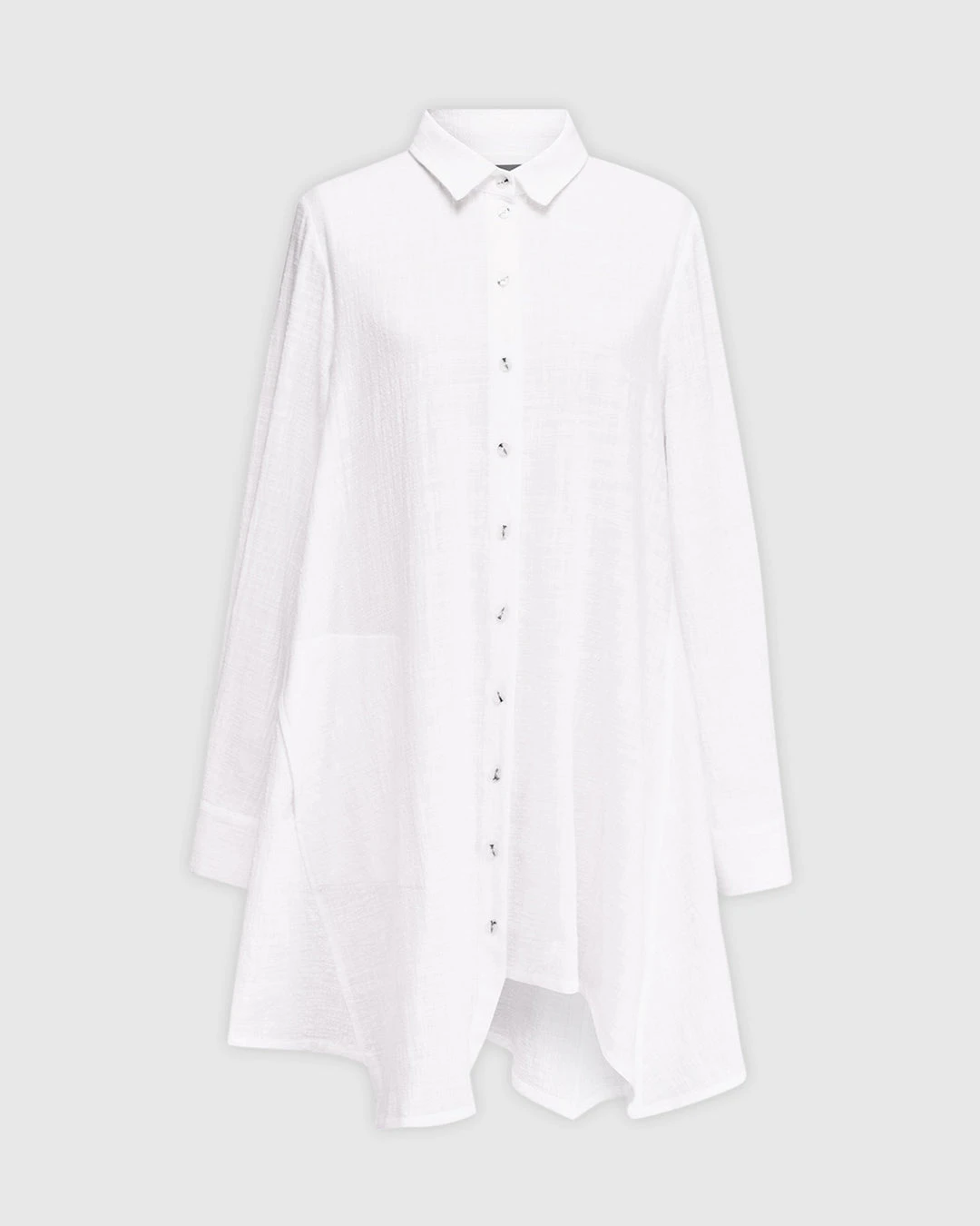 Alembika Alembika Gauze Asymmetric Shirt Tunic, White 10 Alembika Alembika Gauze Asymmetric Shirt Tunic, White