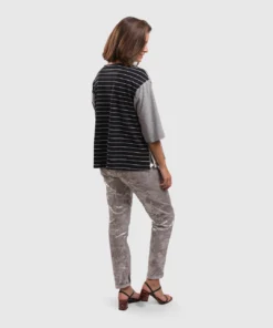 Alembika Linen Mix Boxy Top, Fog