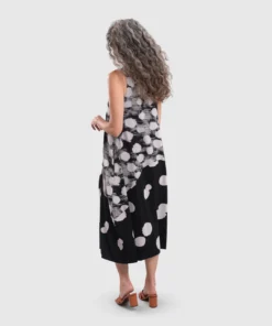 Alembika Alembika Mixed Dot Cocoon Tank Dress, Black
