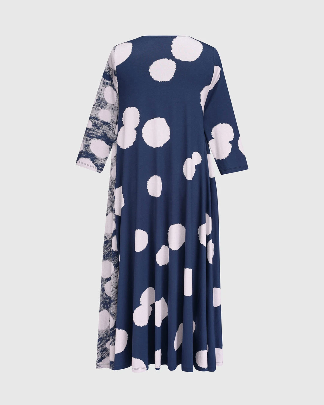 Alembika Alembika Mixed Dot V Neck A-Line Dress, Navy 11 Alembika Alembika Mixed Dot V Neck A-Line Dress, Navy