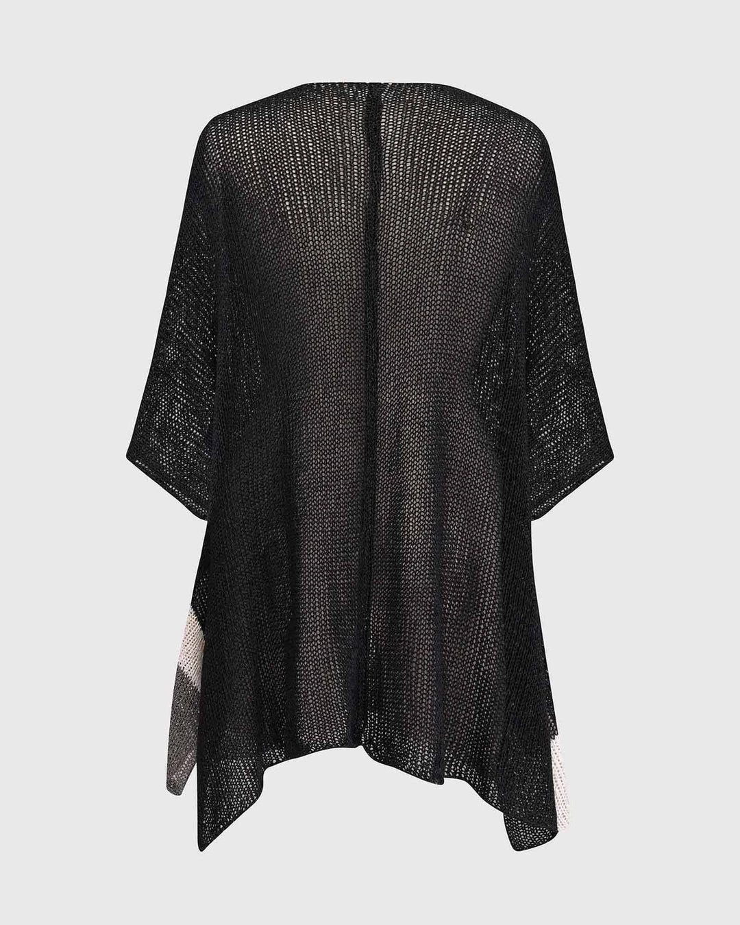 Alembika Open Knit Asymmetric V Neck Sweater, Black Alembika