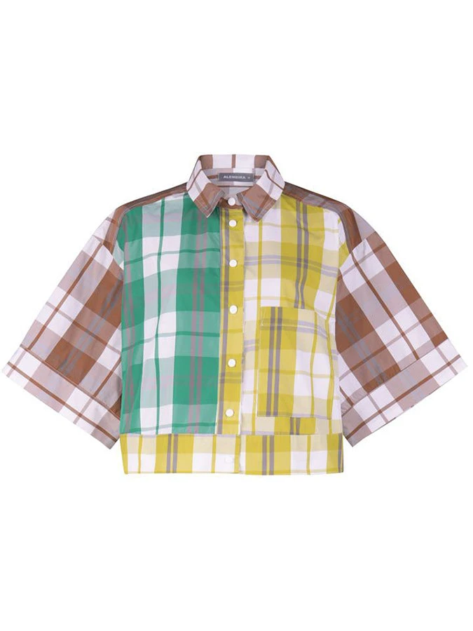 Alembika Alembika Plaid Mix Cropped Boxy Jacket, Multi 3 Alembika Alembika Plaid Mix Cropped Boxy Jacket, Multi