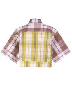 Alembika Alembika Plaid Mix Cropped Boxy Jacket, Multi