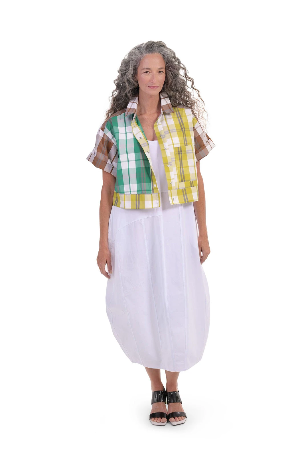 Alembika Alembika Plaid Mix Cropped Boxy Jacket, Multi 5 Alembika Alembika Plaid Mix Cropped Boxy Jacket, Multi