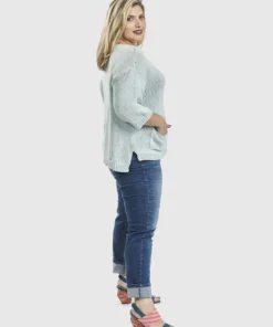 Alembika Iconic Ankle Slim Leg Drawstring Pant, Denim Alembika