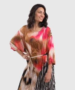 Alembika Alembika Satin Crush Mix Panel Dress, Butterfly