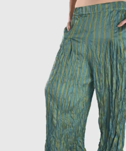 Alembika Satin Crush Striped Pant, Turquoise 15 Alembika Satin Crush Striped Pant, Turquoise