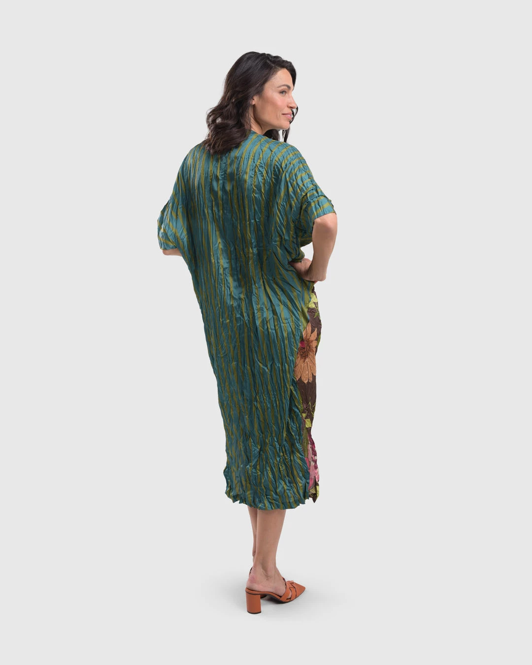 Alembika Satin Crush V Neck Dress, Aquamarine Alembika 5 Alembika Satin Crush V Neck Dress, Aquamarine Alembika