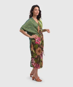 Alembika Satin Crush V Neck Dress, Aquamarine Alembika 14 Alembika Satin Crush V Neck Dress, Aquamarine Alembika