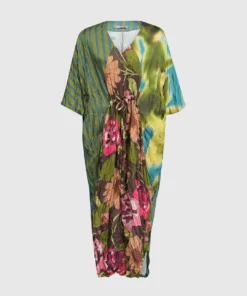 Alembika Satin Crush V Neck Dress, Aquamarine Alembika 18 Alembika Satin Crush V Neck Dress, Aquamarine Alembika