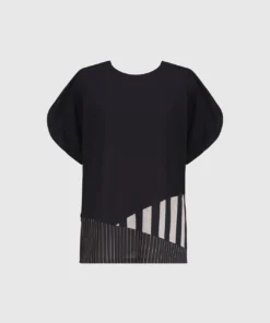 Alembika Stripe Trim Boxy Tee, Bars