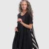 Alembika Striped Back Gauze Tunic, Black Alembika