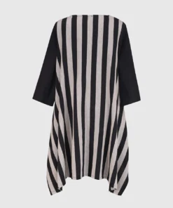 Alembika Striped Back Gauze Tunic, Black Alembika