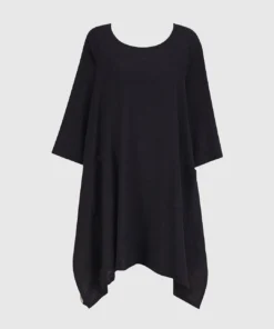 Alembika Striped Back Gauze Tunic, Black Alembika