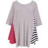 Alembika Striped Inset Raglan Swing Top, Multi