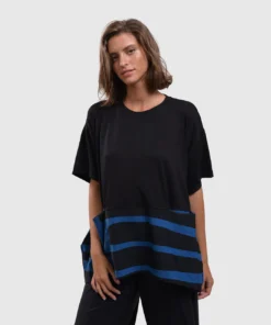 Alembika Tekbika Print Panel Oversize Top, Ocean Alembika