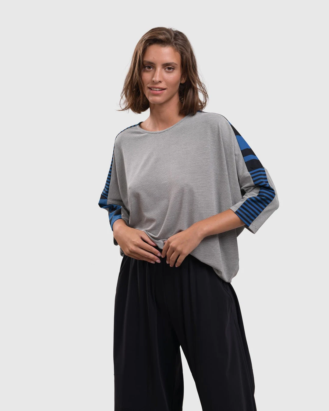 Alembika Alembika Tekbika Stripe Relaxed Top, Ocean 3 Alembika Alembika Tekbika Stripe Relaxed Top, Ocean