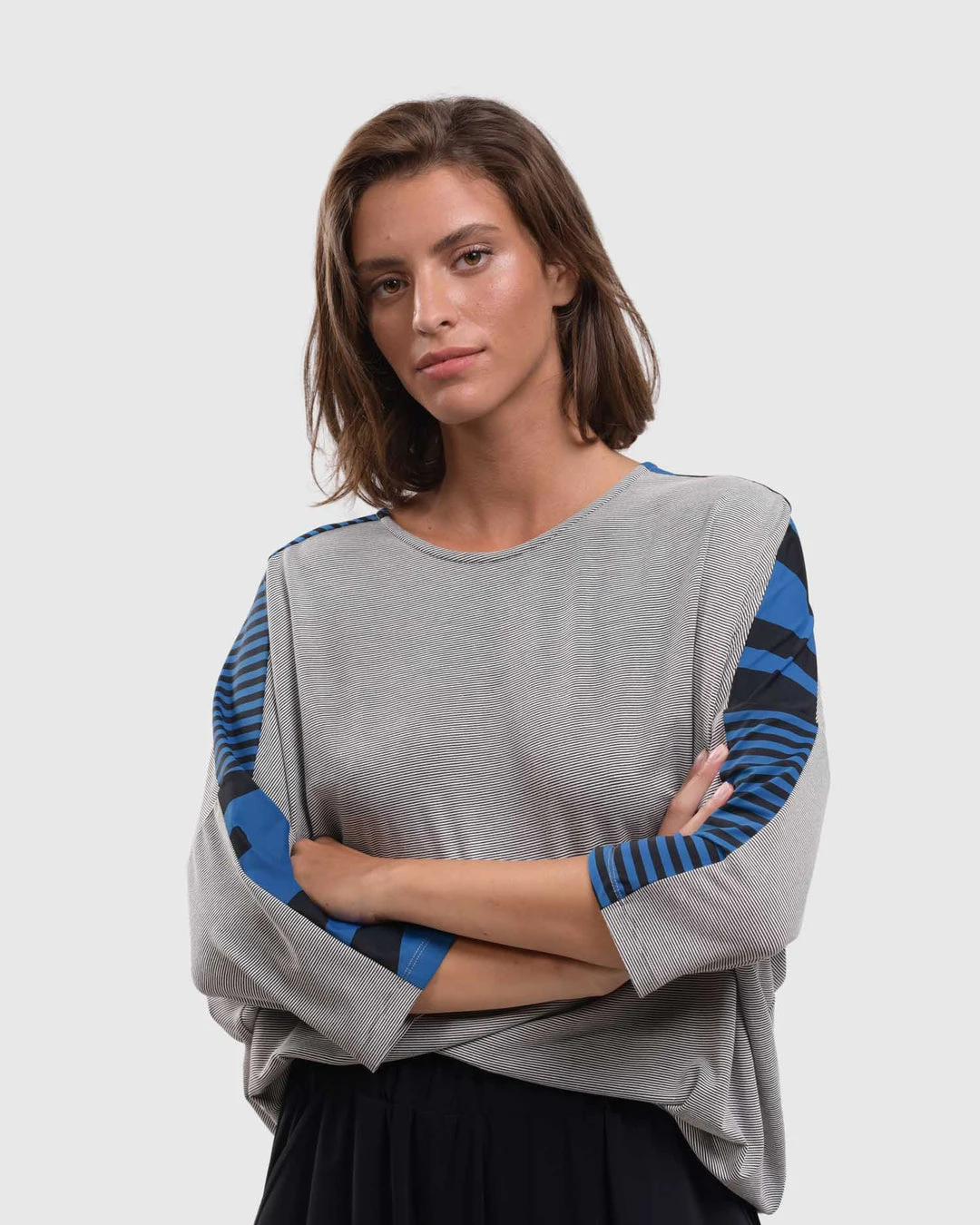 Alembika Alembika Tekbika Stripe Relaxed Top, Ocean 4 Alembika Alembika Tekbika Stripe Relaxed Top, Ocean