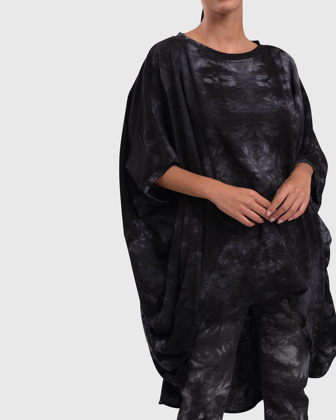 Alembika Urban Oversized Cocoon Drape Tunic, Smoke