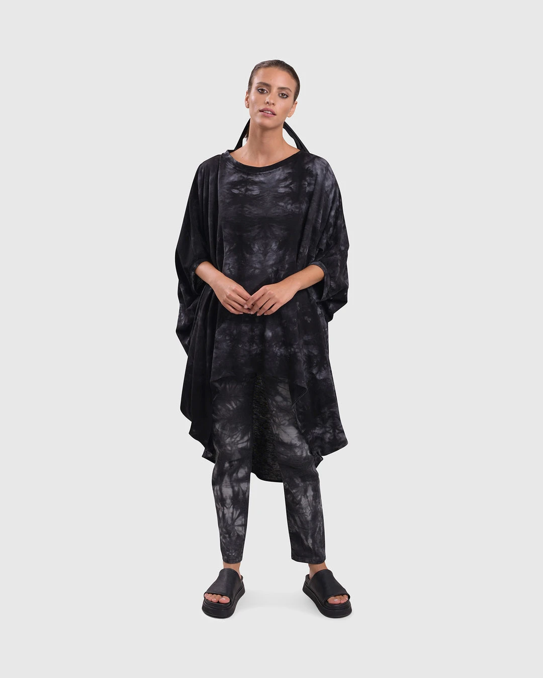 Alembika Urban Oversized Cocoon Drape Tunic, Smoke