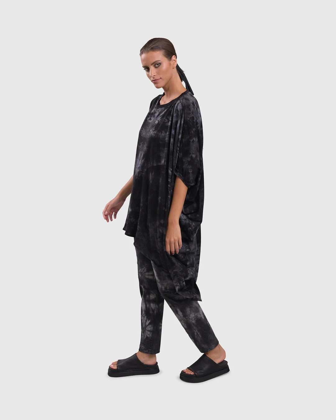 Alembika Urban Oversized Cocoon Drape Tunic, Smoke
