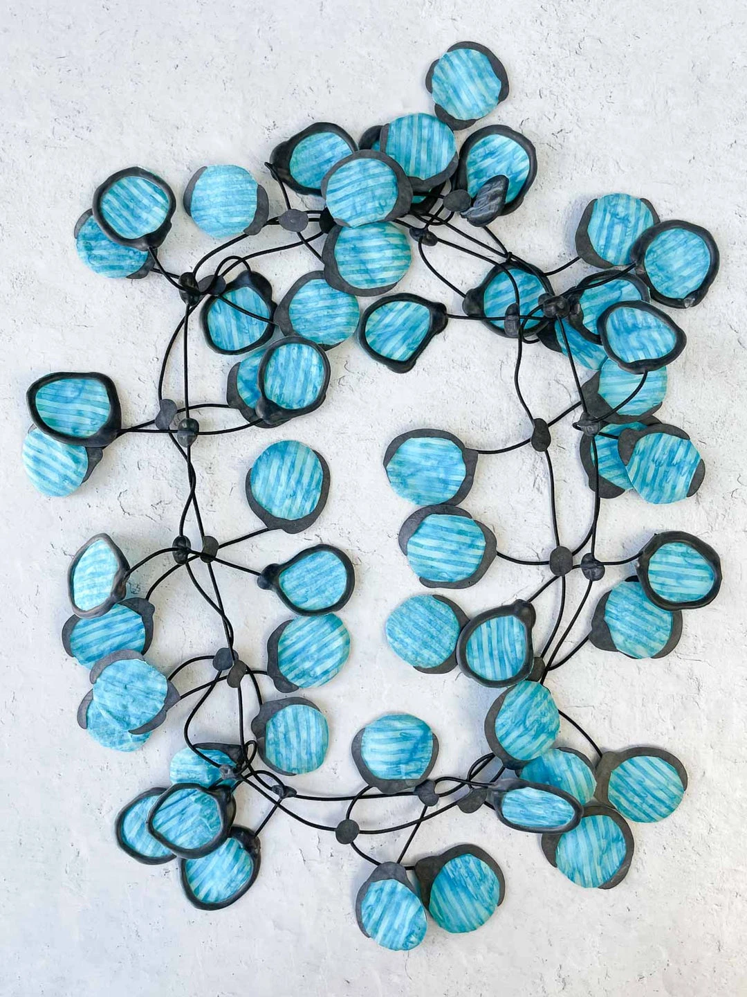 Dress To Kill Annemieke Broenink X DTK Fabric Poppy Necklace, Electric Blue Batik