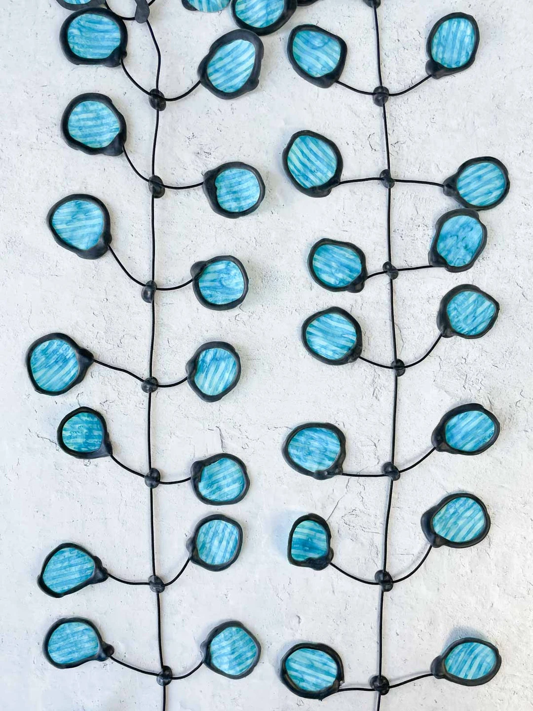 Dress To Kill Annemieke Broenink X DTK Fabric Poppy Necklace, Electric Blue Batik