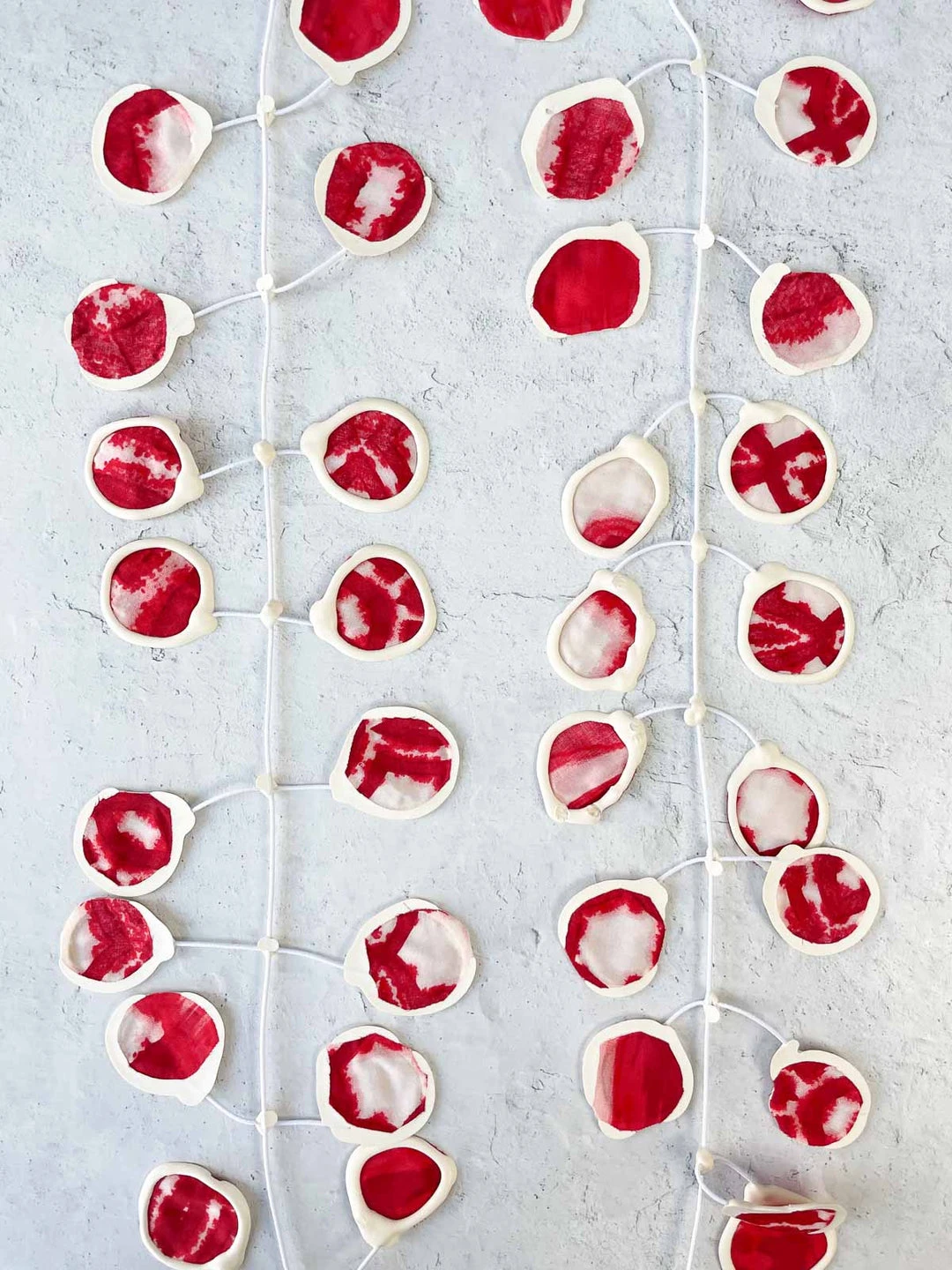 Dress To Kill Annemieke Broenink X DTK Fabric Poppy Necklace, Red Tie Dye Batik Dress To Kill