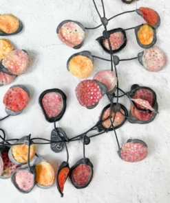 Annemieke Broenink Batik Poppy Necklace, Dark Pumpkin