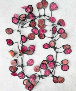 Annemieke Broenink Batik Poppy Necklace, Burgundy Annemieke Broenink