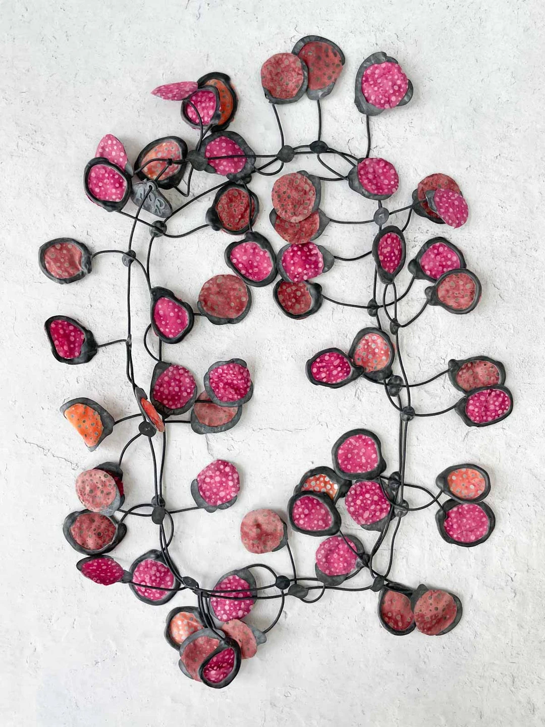 Annemieke Broenink Batik Poppy Necklace, Burgundy Annemieke Broenink 3 Annemieke Broenink Batik Poppy Necklace, Burgundy Annemieke Broenink