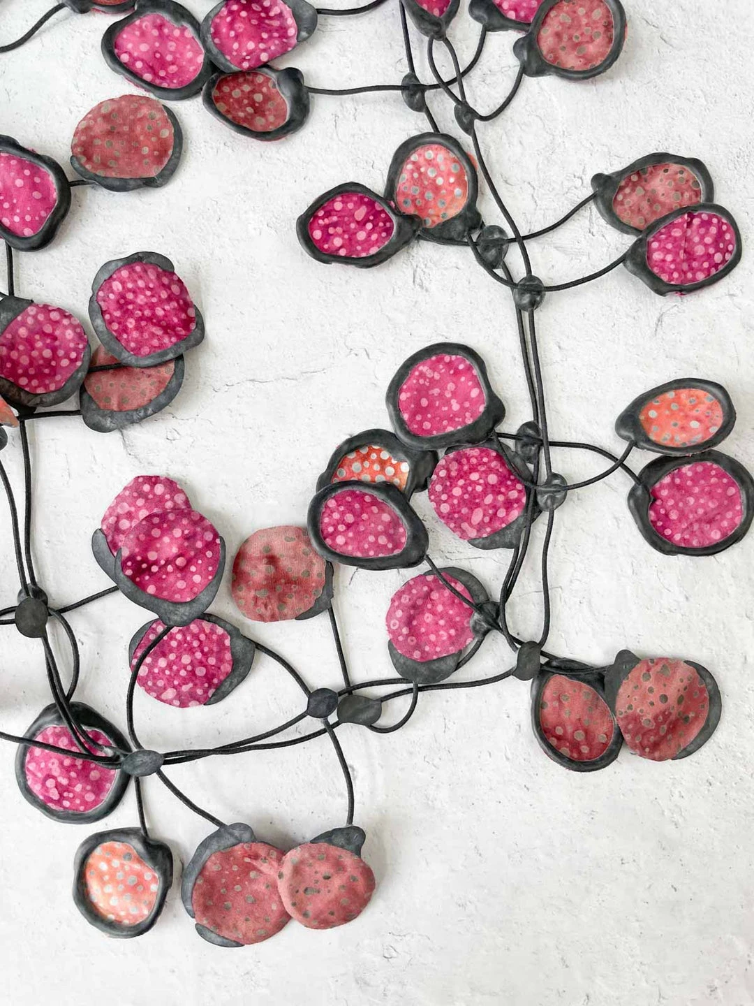 Annemieke Broenink Batik Poppy Necklace, Burgundy Annemieke Broenink 4 Annemieke Broenink Batik Poppy Necklace, Burgundy Annemieke Broenink