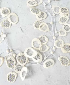 Annemieke Broenink Glitter Lace Poppy Necklace, White Annemieke Broenink