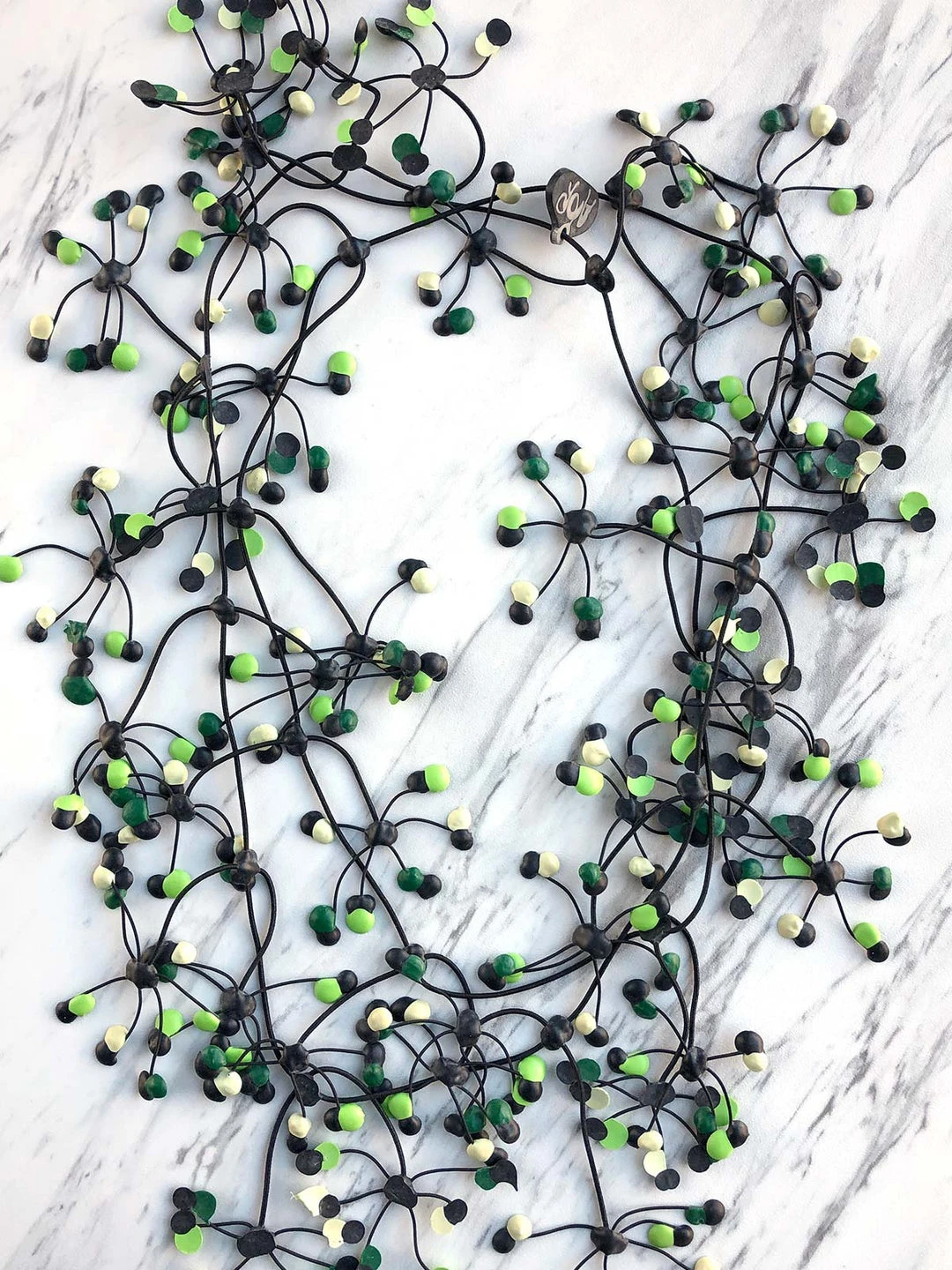 Annemieke Broenink Annemieke Broenink Multi Dot Necklace - Acid Green 3 Annemieke Broenink Annemieke Broenink Multi Dot Necklace - Acid Green