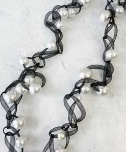 Annemieke Broenink Pearl Tulle Link Necklace, White Annemieke Broenink