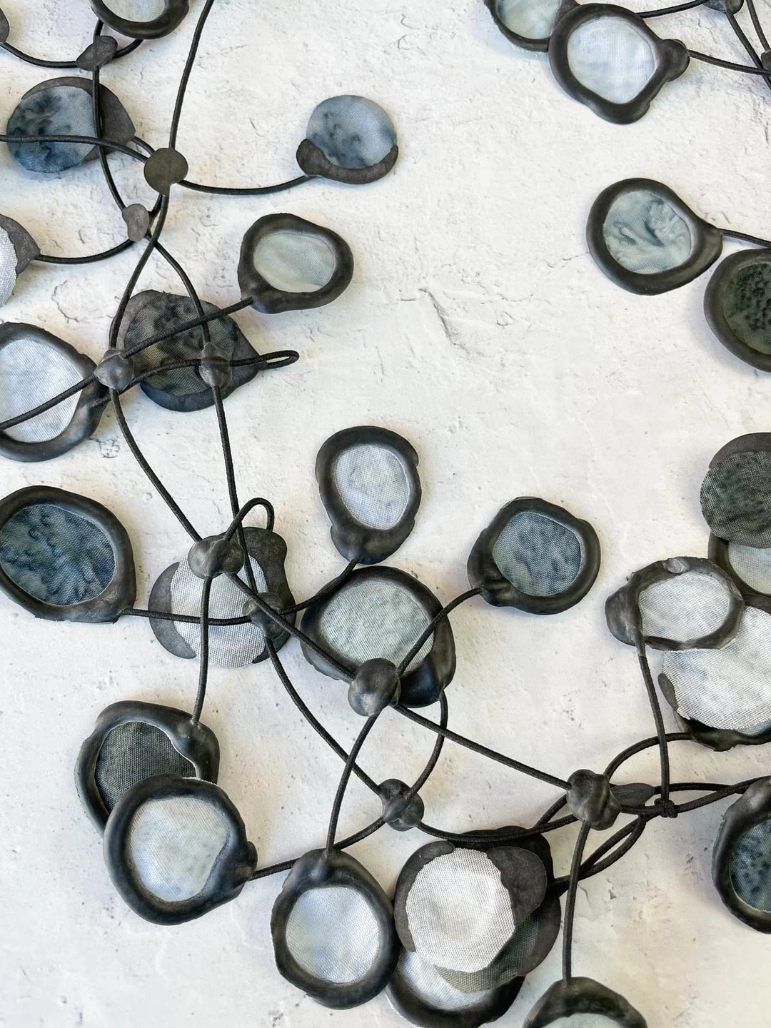 Annemieke Broenink Annemieke Broenink Batik Poppy Necklace, Smoke Ink 5 Annemieke Broenink Annemieke Broenink Batik Poppy Necklace, Smoke Ink