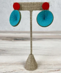 Beyond Threads Douli Earrings, Red/Teal Beyond Threads